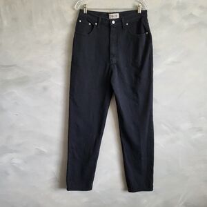 Vintage Sasson Straight Leg Hi Rise Black Jeans Size 14 Cotton Spandex Blend